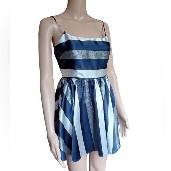 Lovers + Friends Womens Sleeveless Fit Flare Aline Mini Dress Striped Size XS - Picture 5 of 10